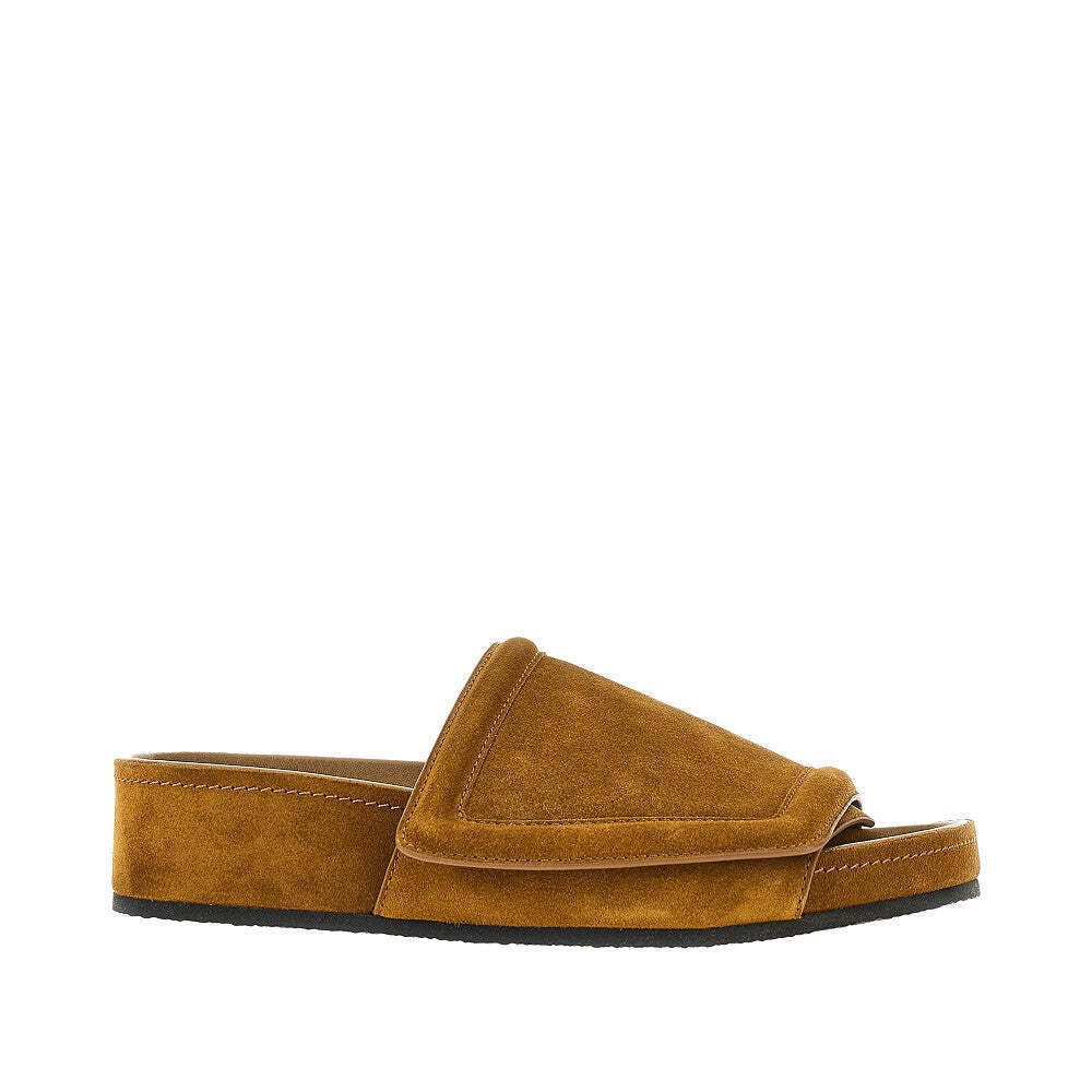 Phoebe Philo Suede Leather Wide Slides